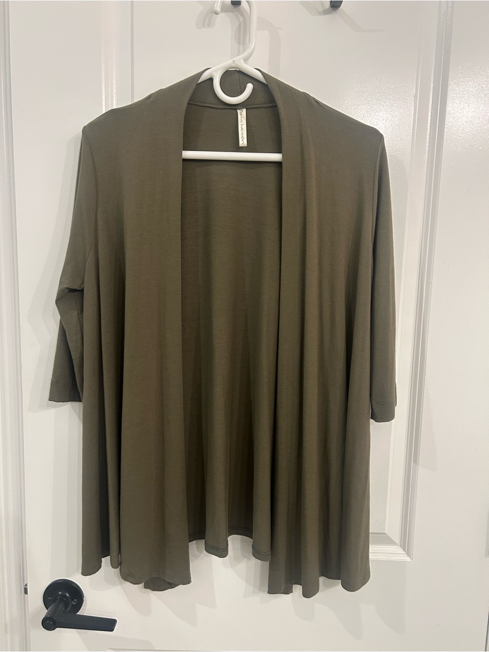 Open-Front Olive Women's Cardigan - Lightweight Layering